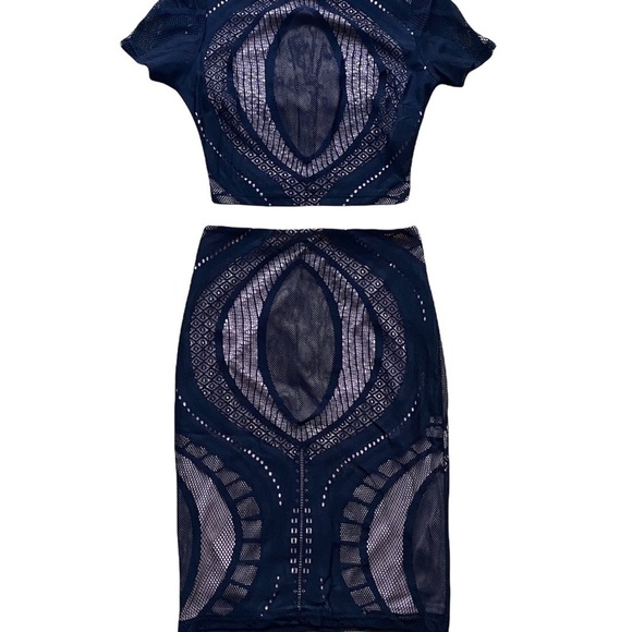 COPY - AKIRA CHICAGO-RED LABEL-CROP TOP WITH MATCHING PENCIL SKIRT - Picture 1 of 13